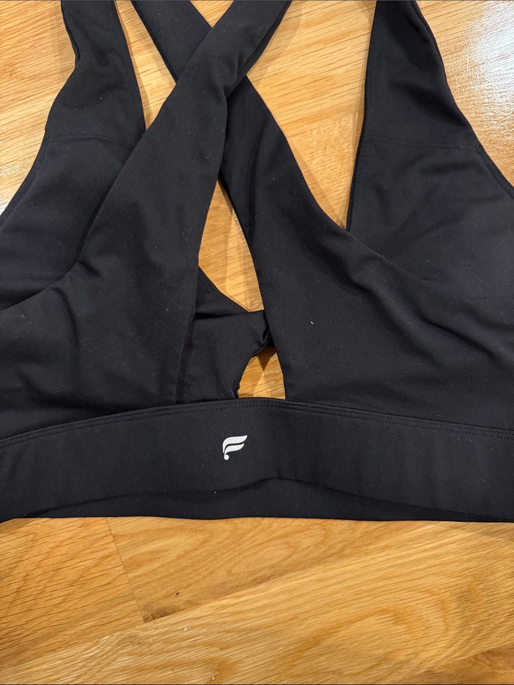 Black Cross Back Sports Bra Activewear Yoga Gym Size L Estimated Tag Missing - Picture 6 of 6